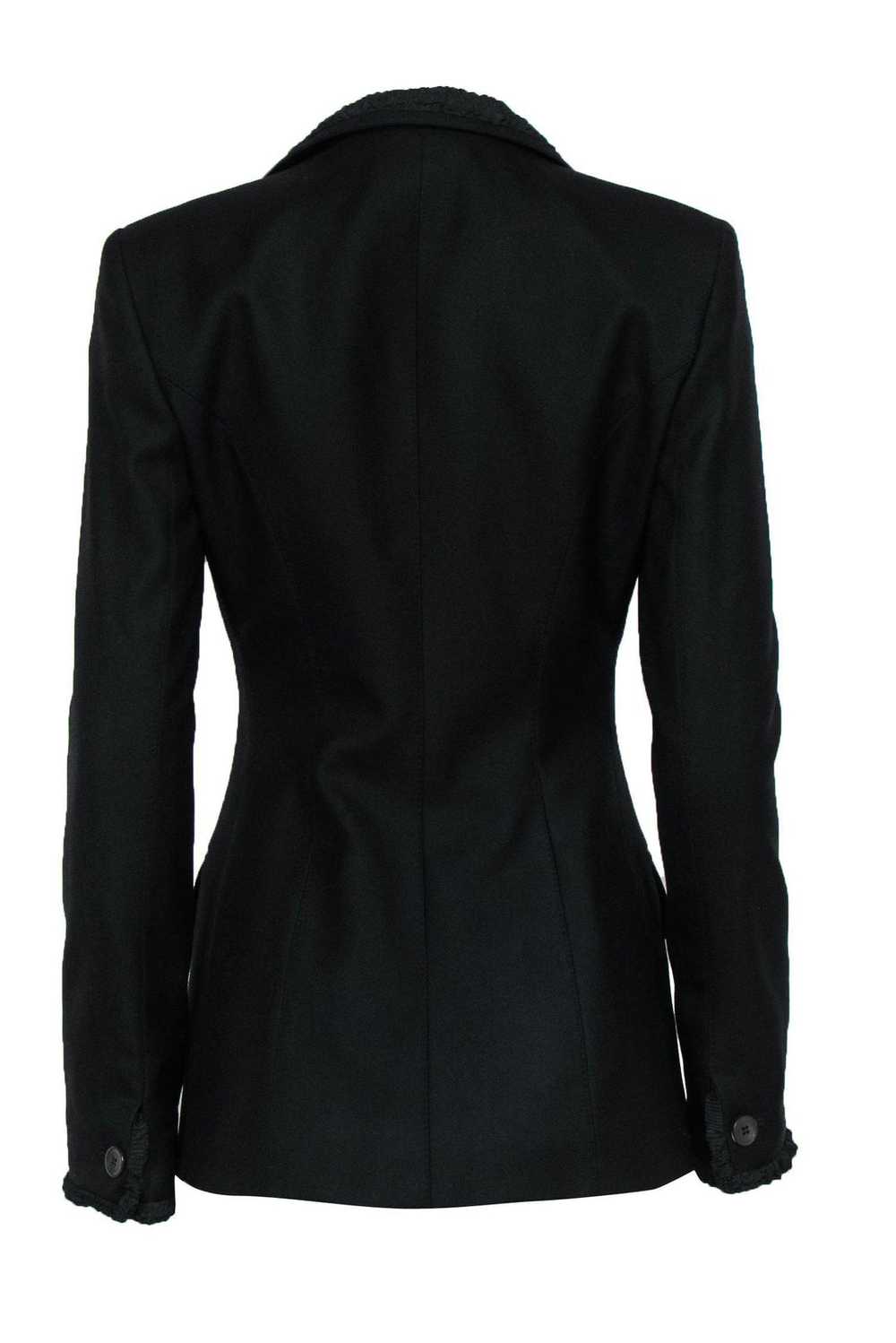 Yves Saint Laurent - Black Crinkled Ruched Wool J… - image 3