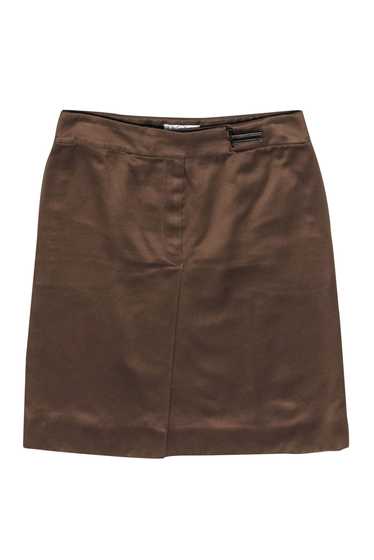 Yves Saint Laurent - Brown Satin Miniskirt w/ Togg