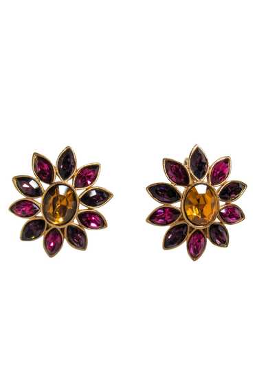 Yves Saint Laurent - Gold, Pink & Purple Jeweled … - image 1