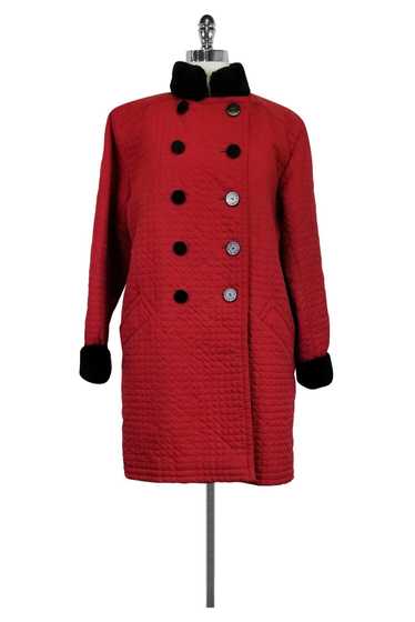 Yves Saint Laurent - Red Nutria Fur Trench Coat S… - image 1