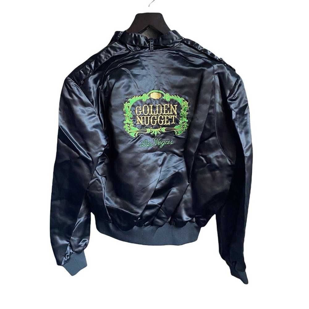 Vintage Vtg Golden Nugget Casino Satin Bomber Caf… - image 1