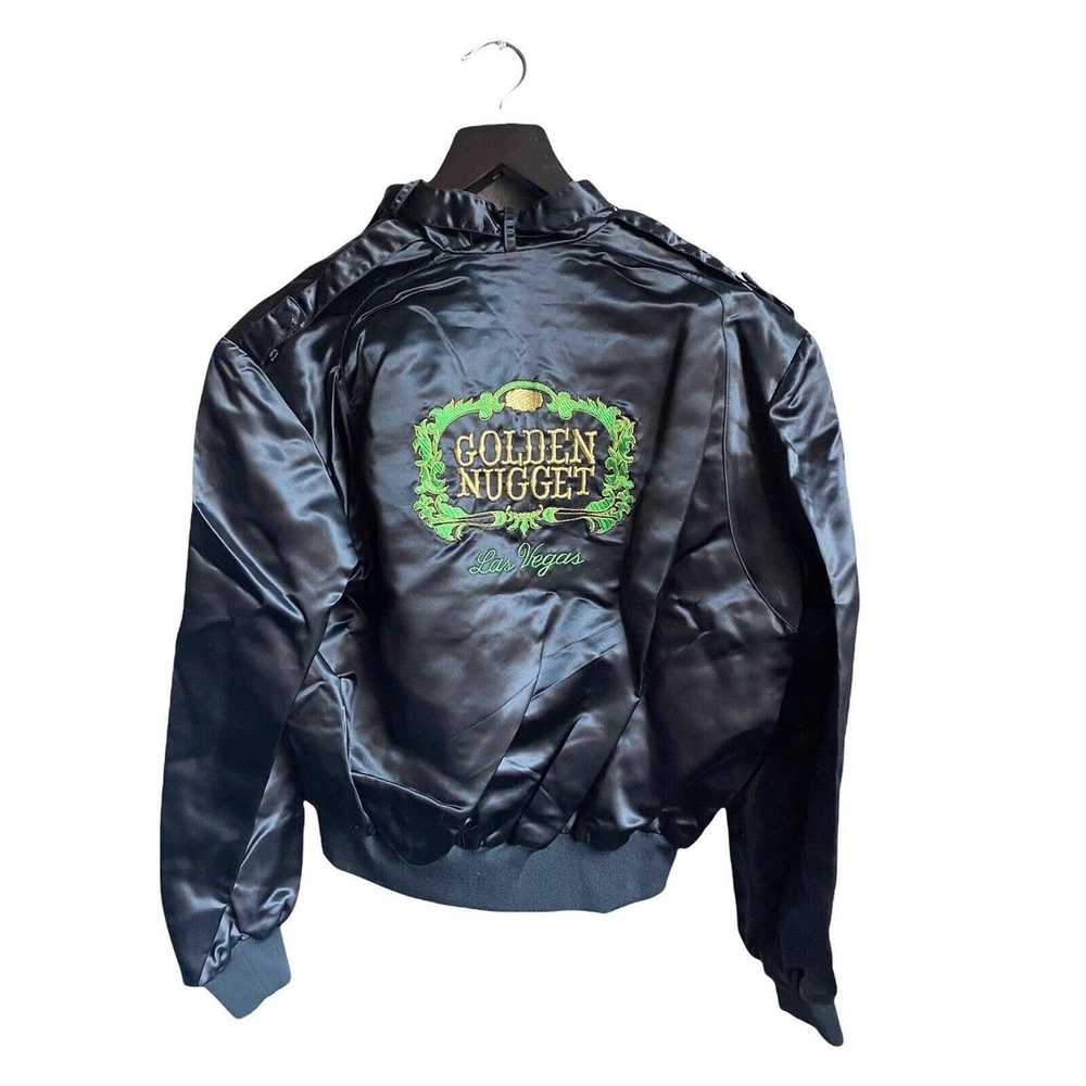 Vintage Vtg Golden Nugget Casino Satin Bomber Caf… - image 3