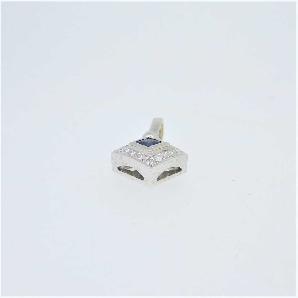 18K White Gold APP .50ct Princess Cut Sapphire AP… - image 2