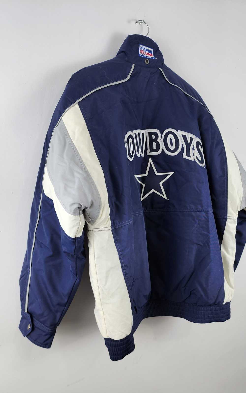 STARTER Pro Line Dallas Cowboys Bomber USA Jacket Blue Nylon 90s Mens –  Cerqular