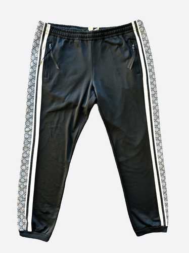 GUCCI Jacquard trousers GG in jogger style with tuxedo stripes in
