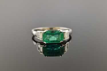 Emerald Cut Emerald Ring - image 1