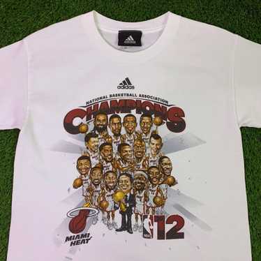 Adidas Miami Heat T Shirt Men SIZE 2X White 2012 NBA Champions