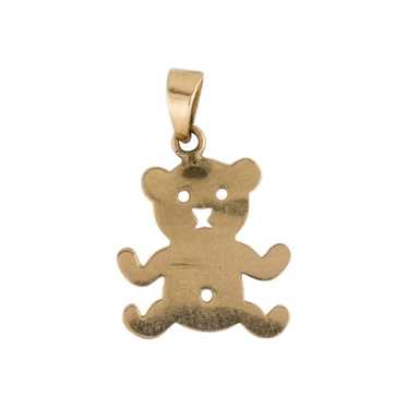 14k Yellow Gold Panda Bear Charm Pendant. Solid Gold 4.6g