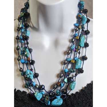 Other Beaded Turquoise And Pearl Multi-Strand Neck