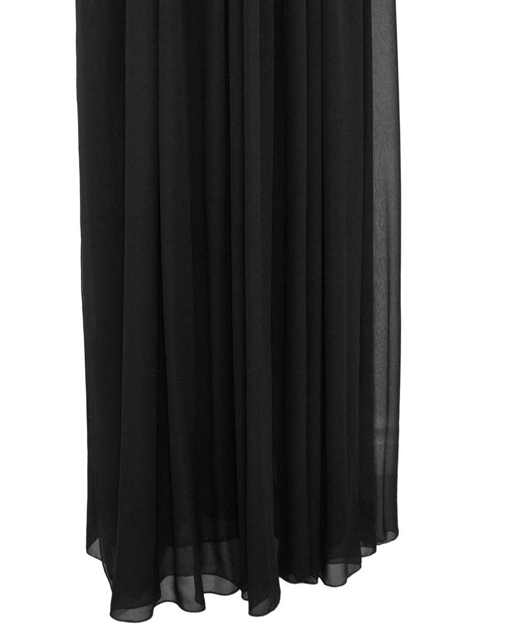 Chanel Black Chiffon Gown with Gold Chain Belt - image 11