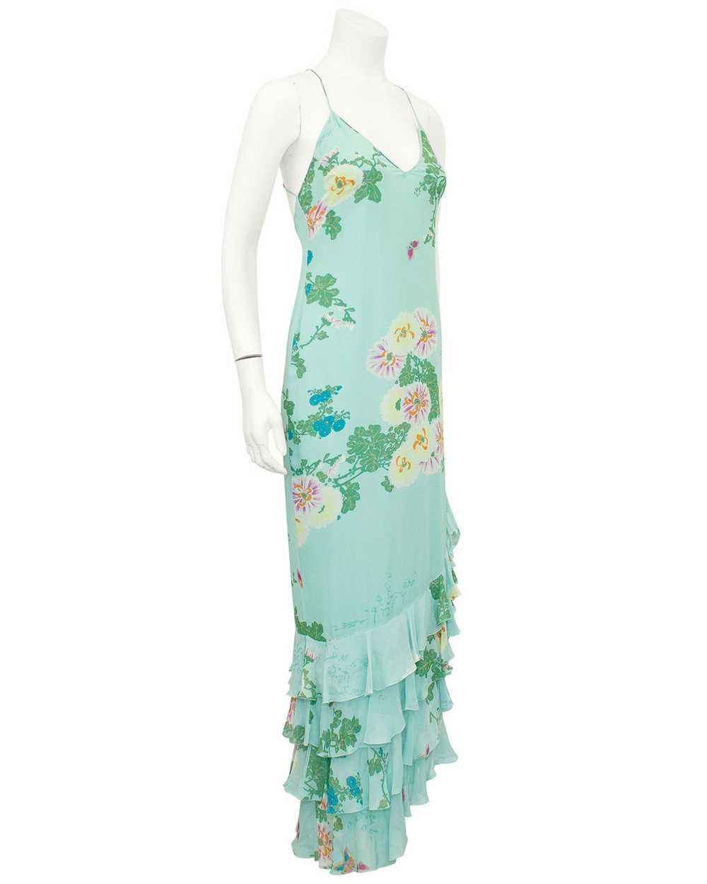Ungaro Green Floral Gown - image 1