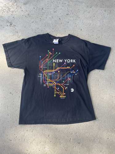 New York × Vintage New York Train Maps Tee - image 1