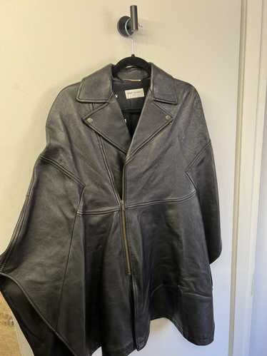 Yves Saint Laurent YSL Rare Leather Moto Cape