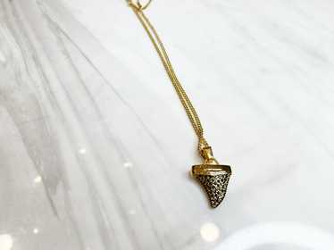 Givenchy Givenchy Shark Tooth Necklace Gold Rhine… - image 1