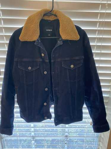 Denim Jacket × Express × Vintage Denim Fur Jacket