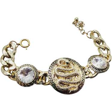 Snake Greek Key Rhinestone Bracelet  [A1462] - image 1