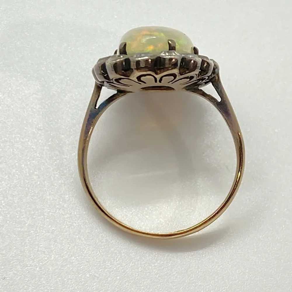 Victorian Opal and White Sapphire Halo Ring 10K R… - image 10