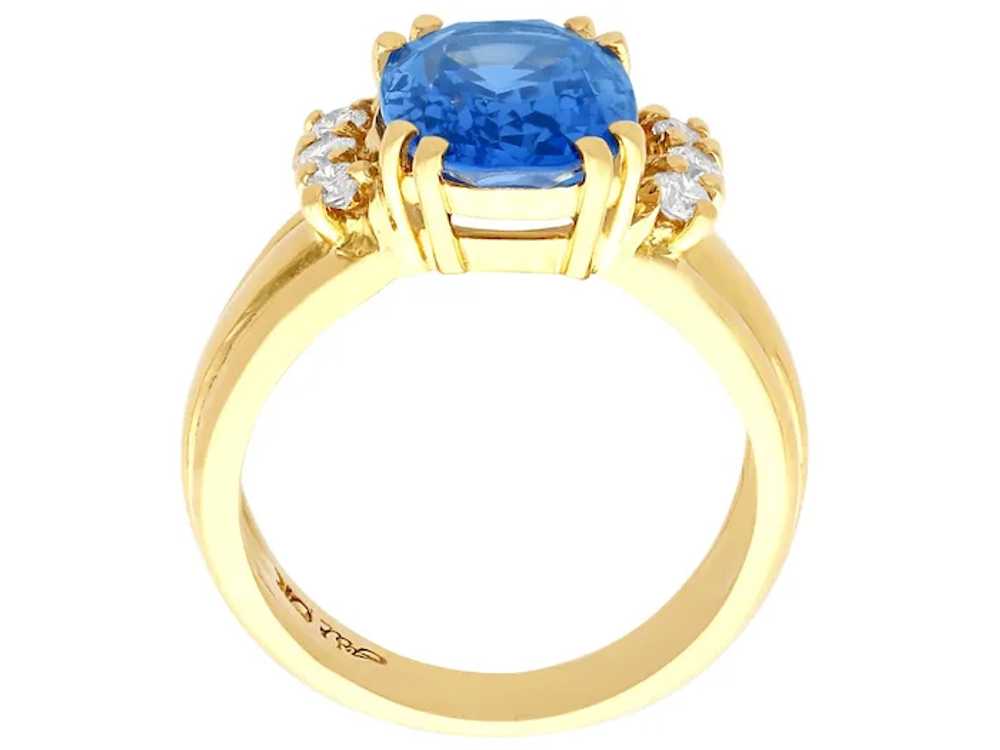 Vintage 4.80ct Sapphire and 0.15ct Diamond, 18ct … - image 5