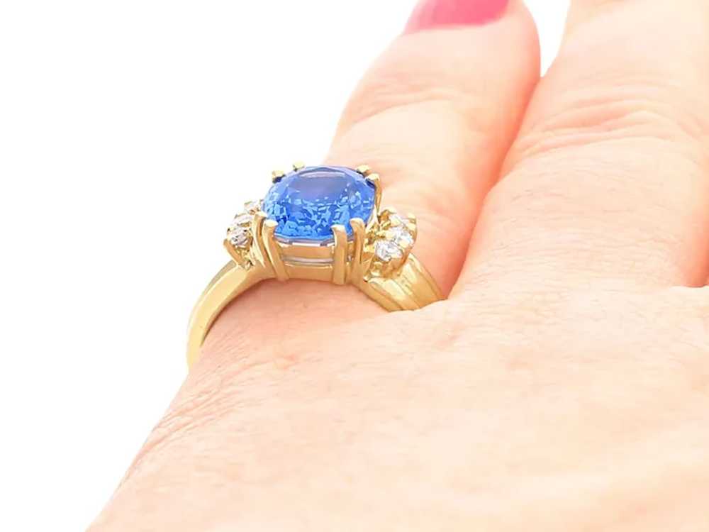 Vintage 4.80ct Sapphire and 0.15ct Diamond, 18ct … - image 9