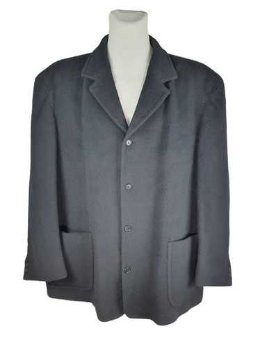 Crombie Pure Wool Black Coat Jacket Brushed Size X