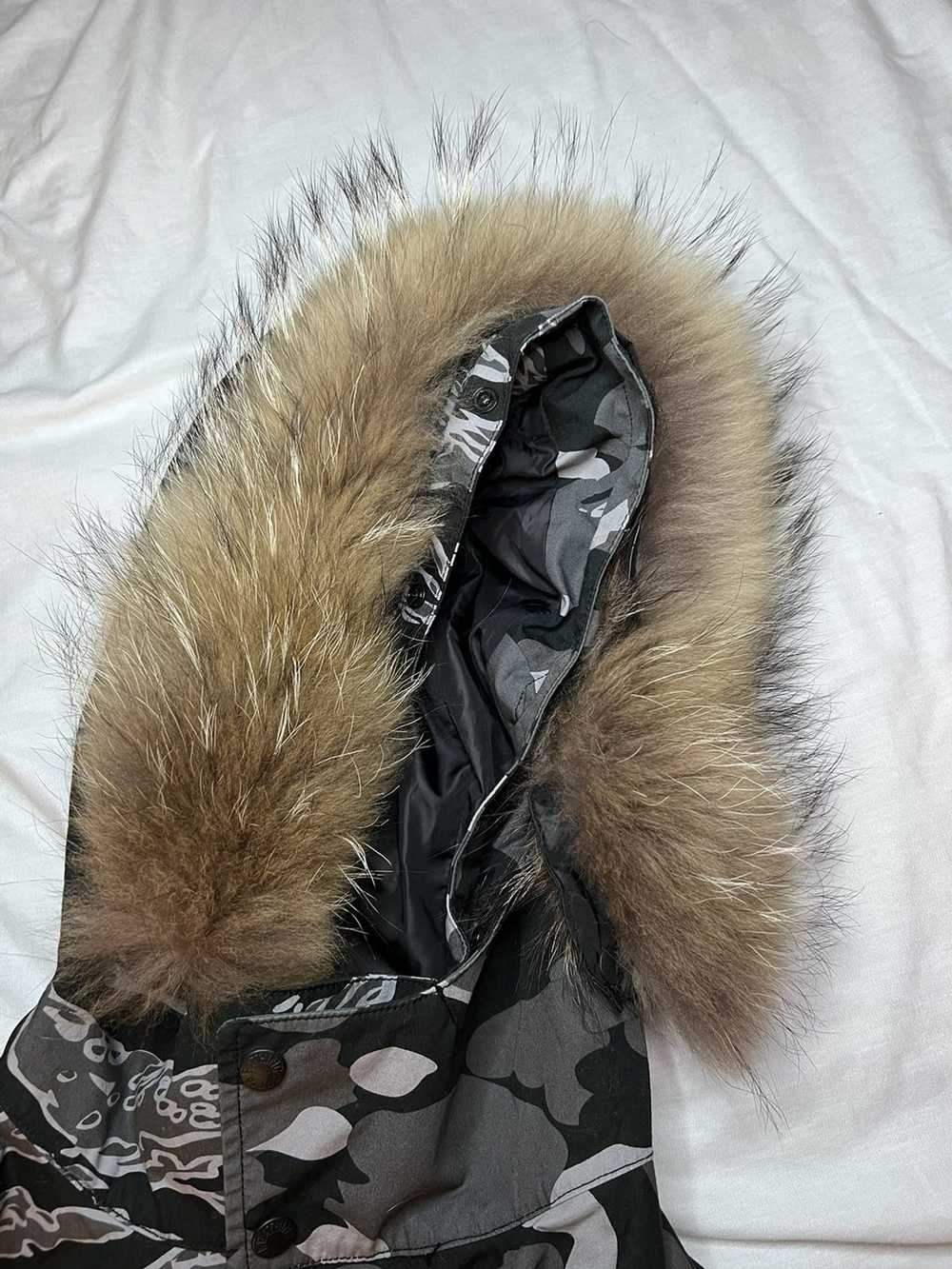 Bape × Undefeated Half N Half Real Fur Hood Winte… - image 4