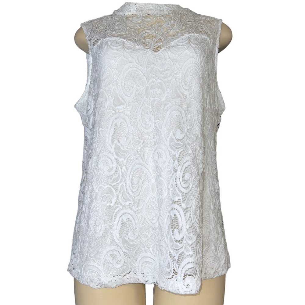 Other PerSeption Concepts White Lace Mock Neck Sl… - image 12