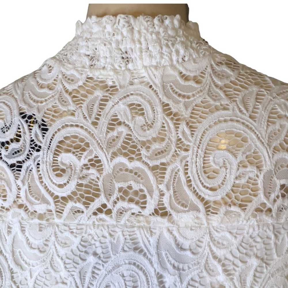 Other PerSeption Concepts White Lace Mock Neck Sl… - image 3