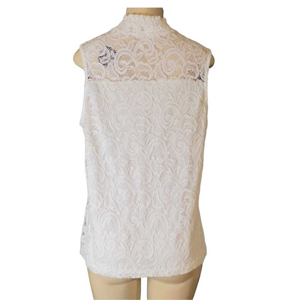 Other PerSeption Concepts White Lace Mock Neck Sl… - image 4