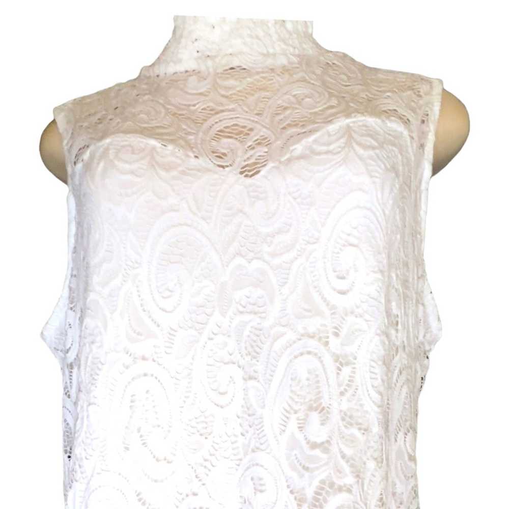 Other PerSeption Concepts White Lace Mock Neck Sl… - image 6