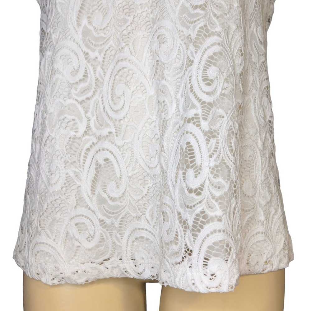 Other PerSeption Concepts White Lace Mock Neck Sl… - image 7