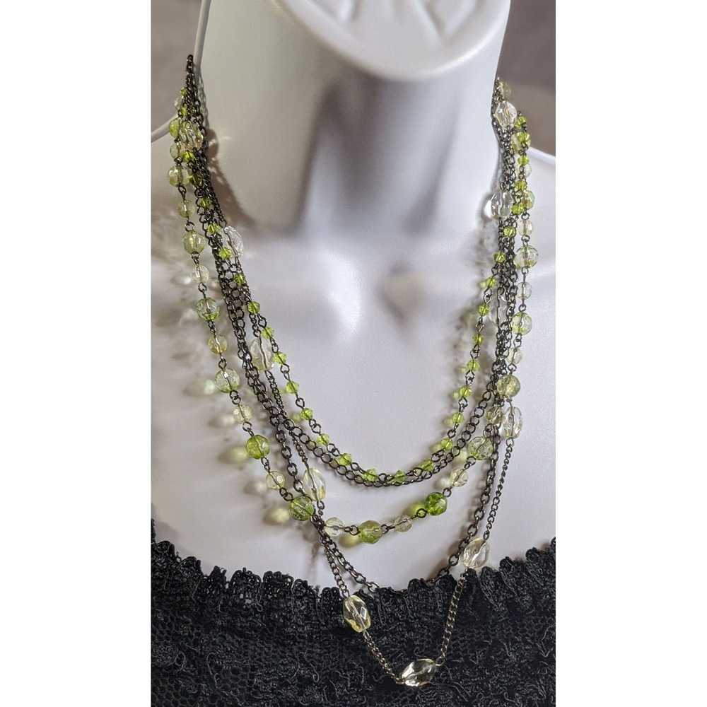 Other Green Multilayer Beaded Necklace - image 1