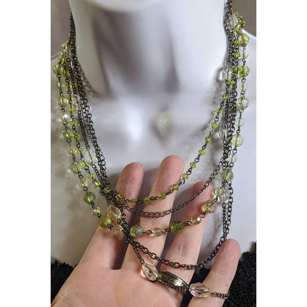 Other Green Multilayer Beaded Necklace - image 2