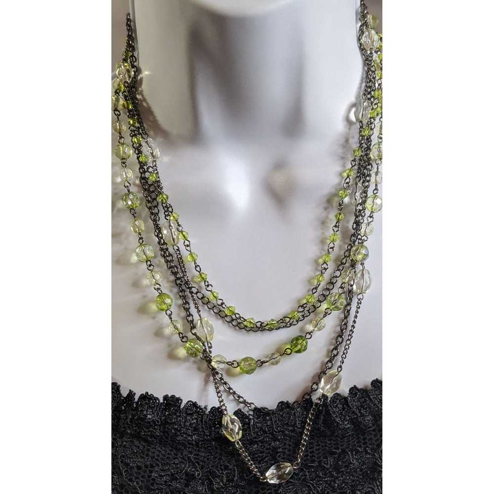 Other Green Multilayer Beaded Necklace - image 3