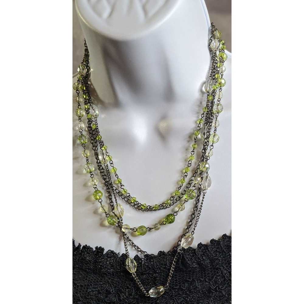 Other Green Multilayer Beaded Necklace - image 4