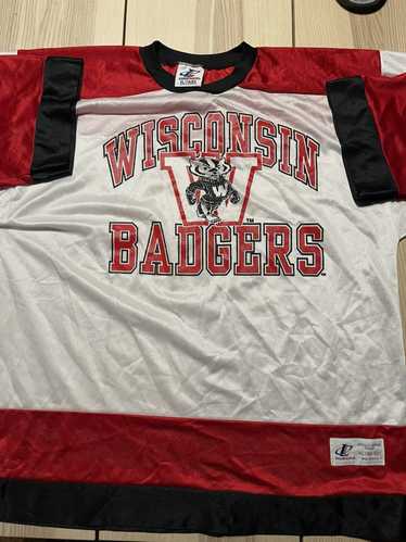 Wisconsin Badgers Rolling W NCAA Reebok Premier White Jersey - Hockey Jersey  Outlet