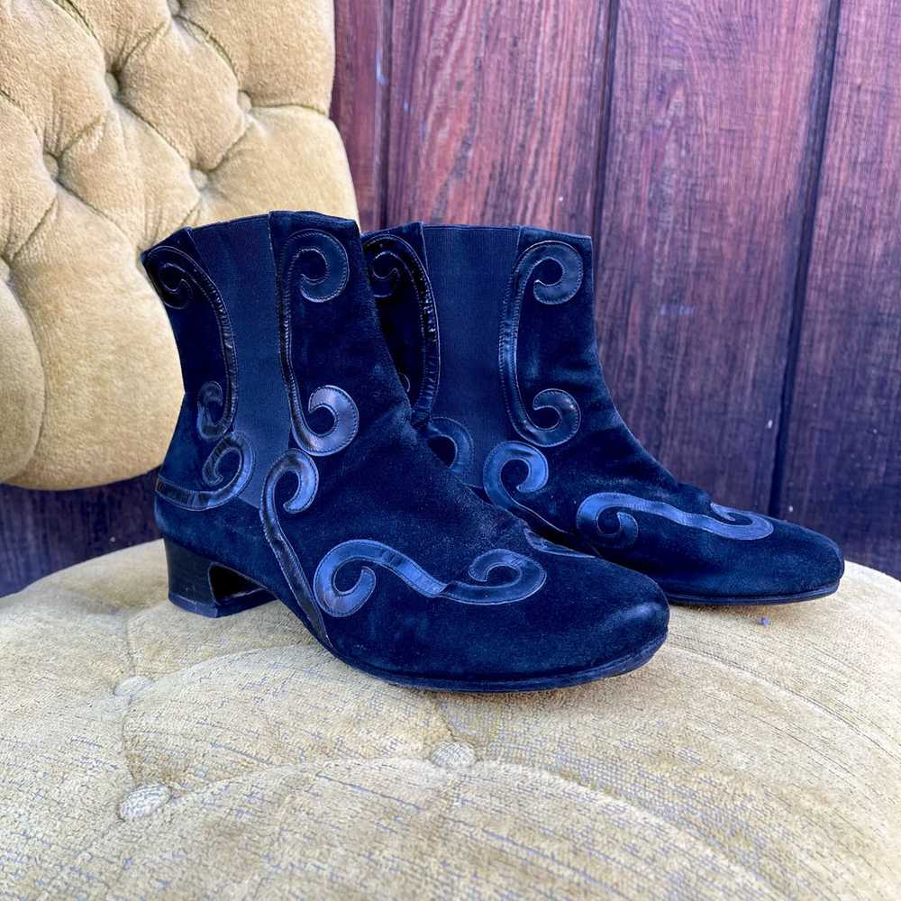 1990s Peter Fox Suede Ankle Boots - image 1