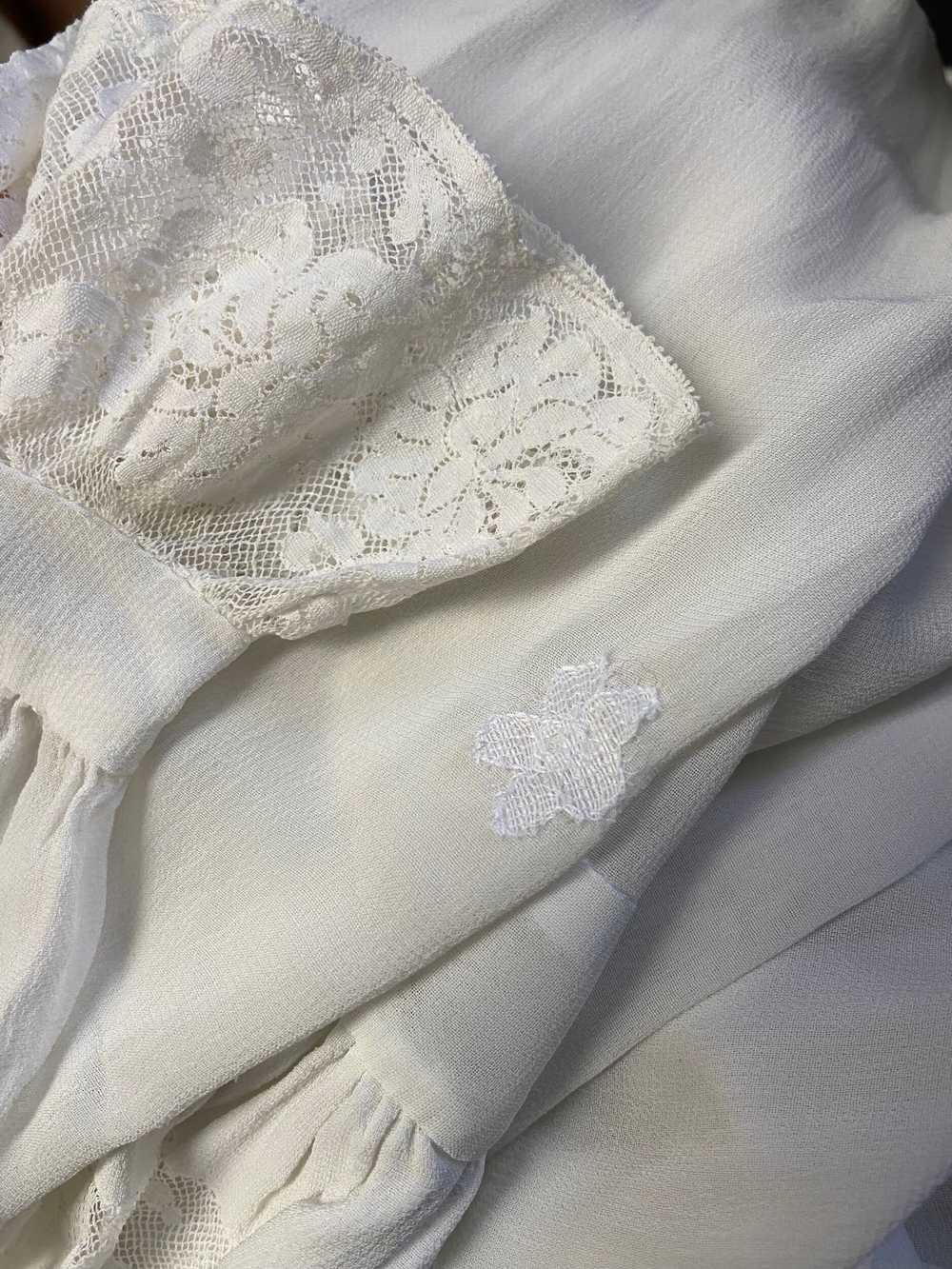 1940s White Chiffon Robe, XXS - image 9