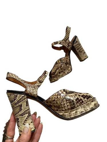 early 1970s Italian python platform sandals