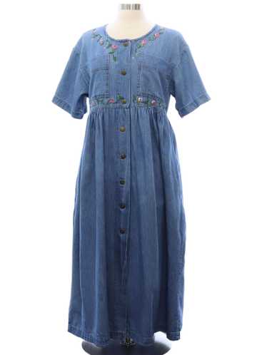 1980's Denim Maxi Dress