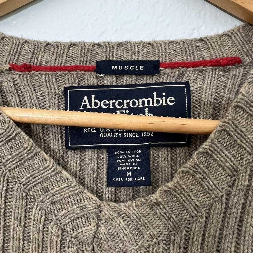 Abercrombie & Fitch Vintage wool v neck ribbed kn… - image 3
