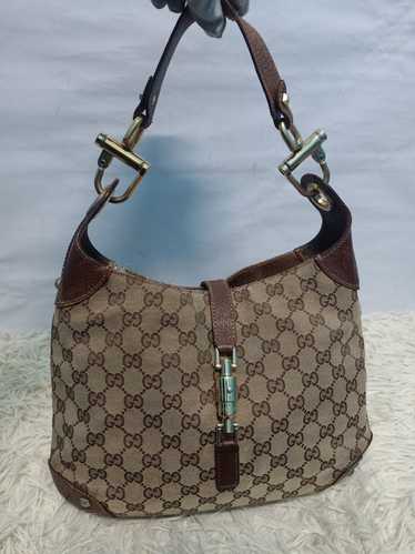 GUCCI Jackie Shoulder Bag Red Brown GG Canvas 002 1073 3444 Authentic