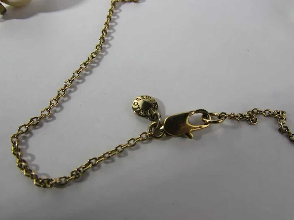 Vintage J. Crew Gold Tone Necklace With Faux Pear… - image 10