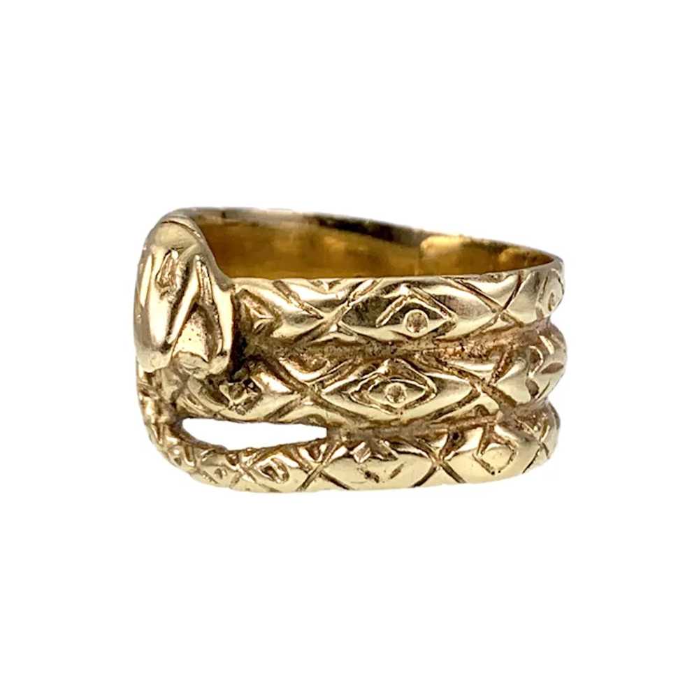 Estate 18K Gold Snake Band Ring - image 2