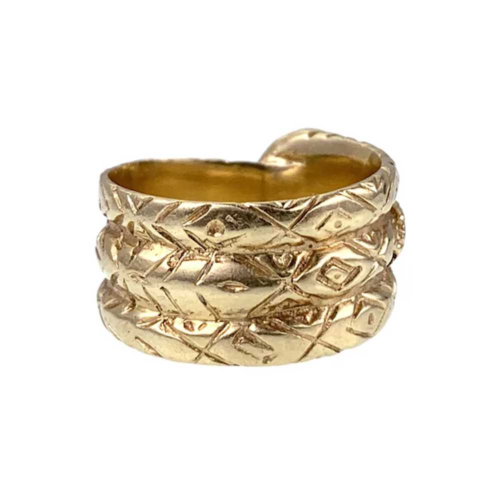 Estate 18K Gold Snake Band Ring - image 4
