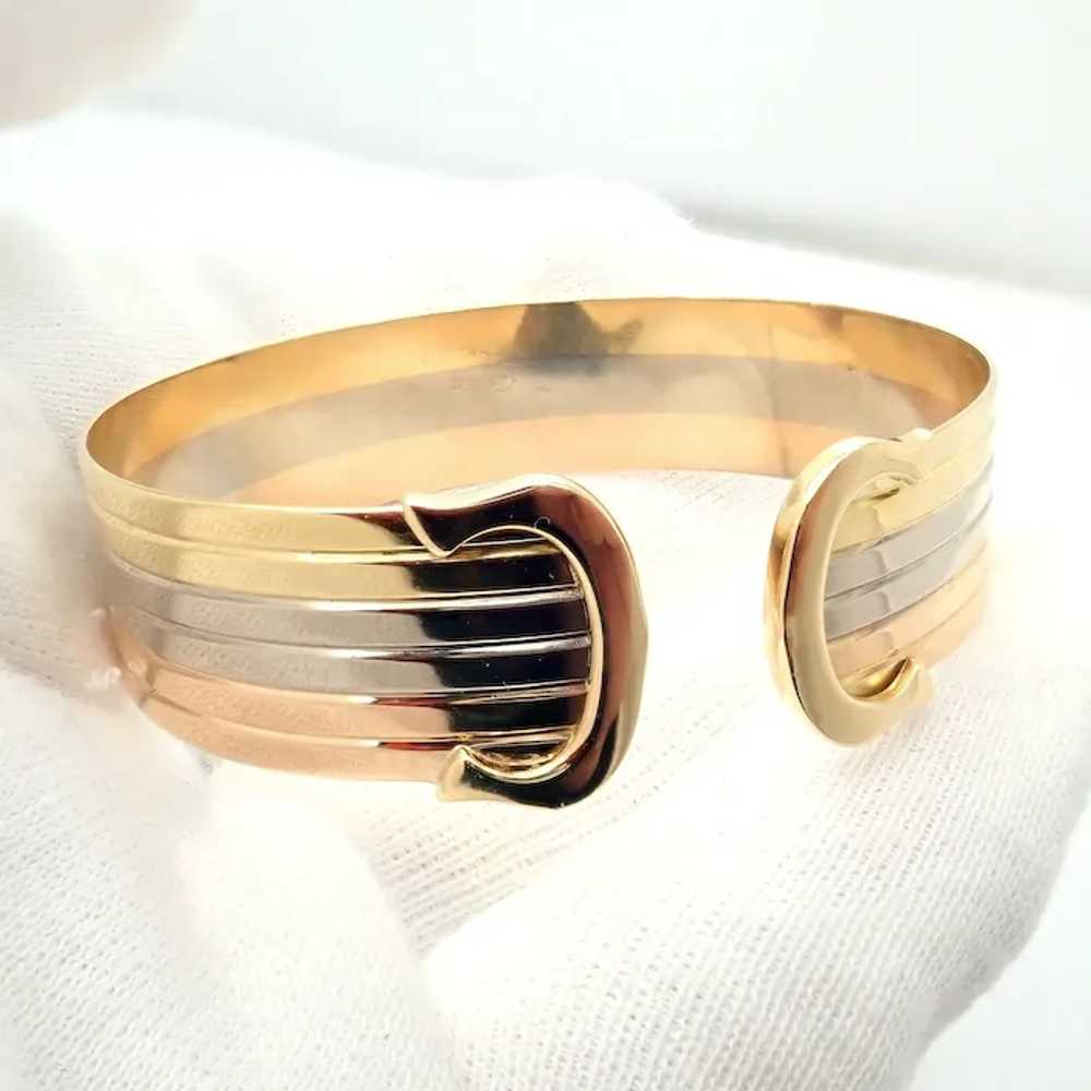 Authentic! Cartier 18k Tri-Color Gold Double C Wi… - image 11