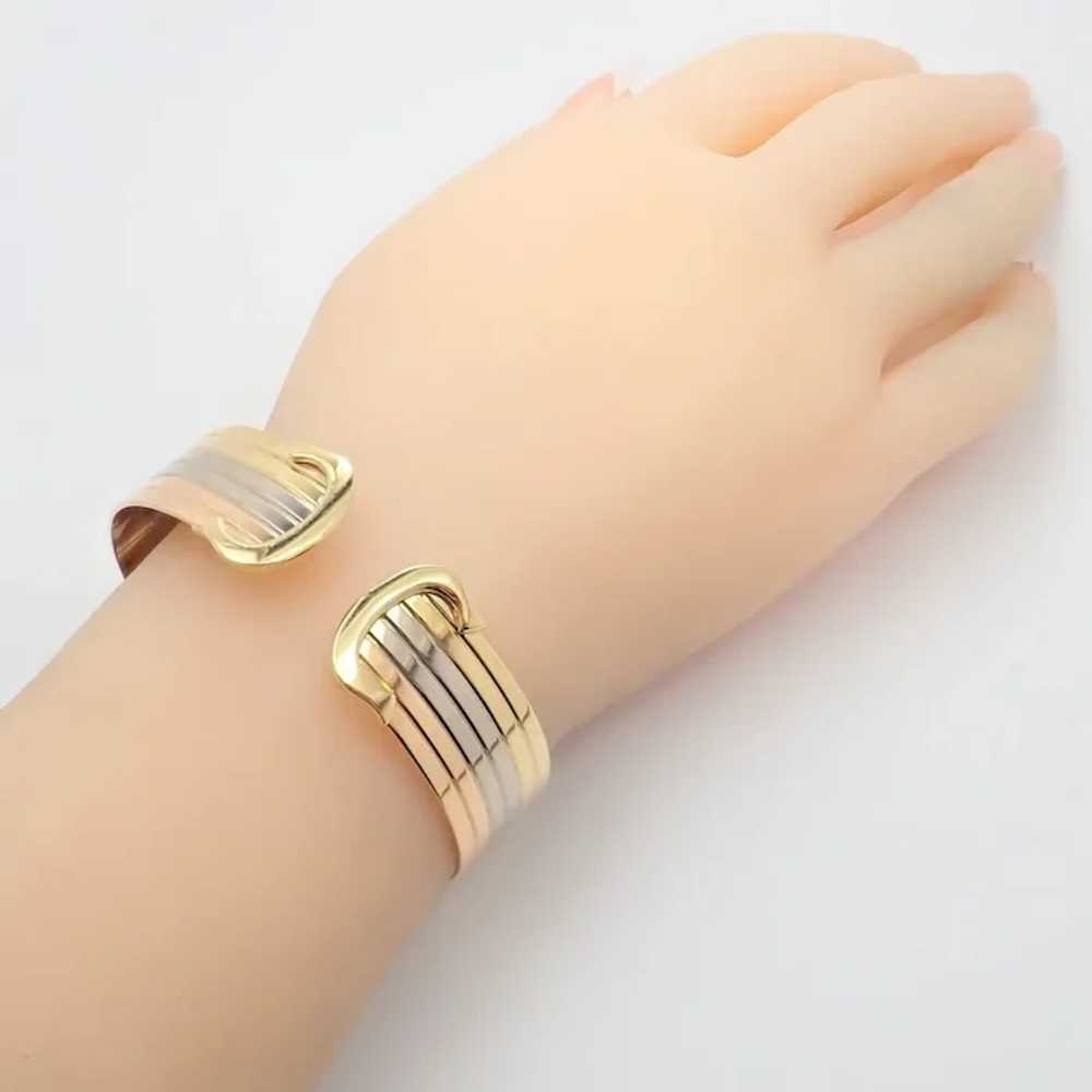 Authentic! Cartier 18k Tri-Color Gold Double C Wi… - image 3