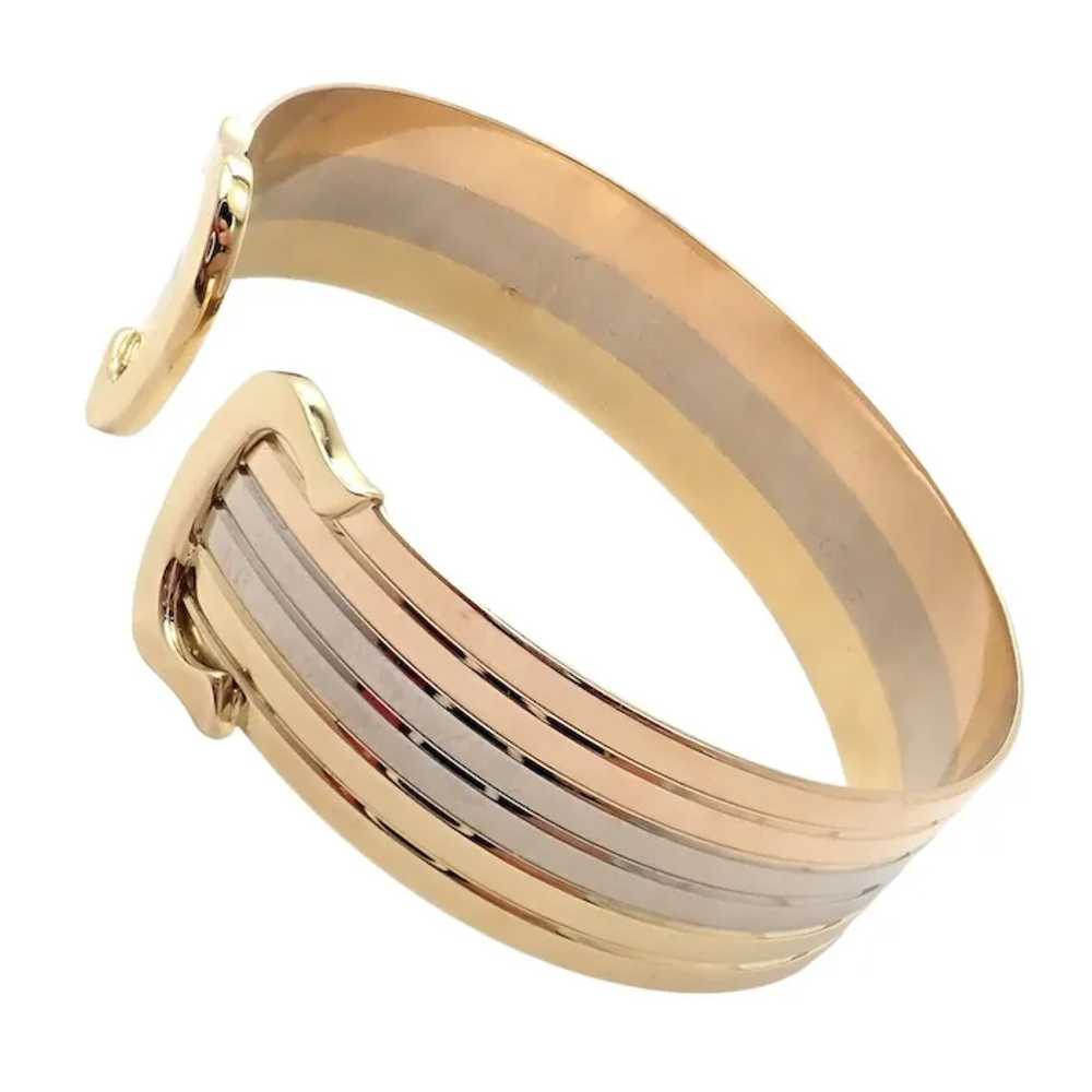 Authentic! Cartier 18k Tri-Color Gold Double C Wi… - image 6