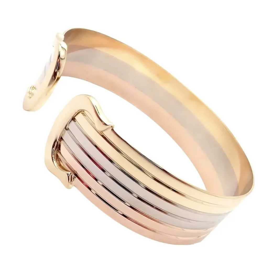 Authentic! Cartier 18k Tri-Color Gold Double C Wi… - image 8