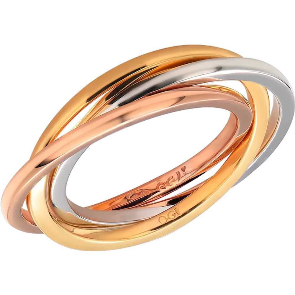 18 Karat Yellow White Rose Gold, 750 Purity Three… - image 1