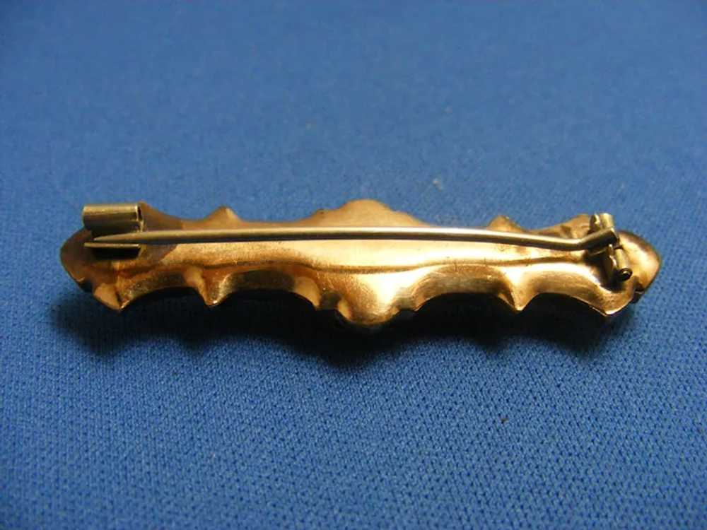 Victorian Brooch 1860s Bar Pin Taille d'epargne G… - image 2